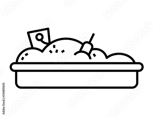 Sandbox on a playground line icon vector image.