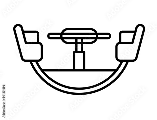 Playground kids round swing line icon set vector image.