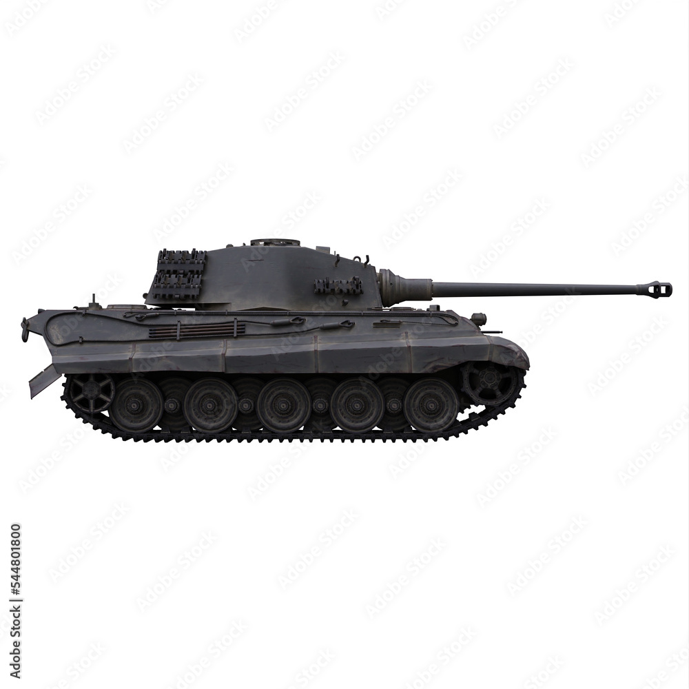 Military heavy battle tank isolated