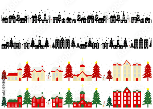 クリスマスの街並みラインセット
