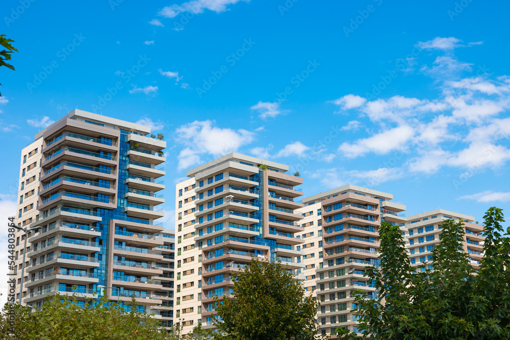 Residential building complex. Real estate concept photo.