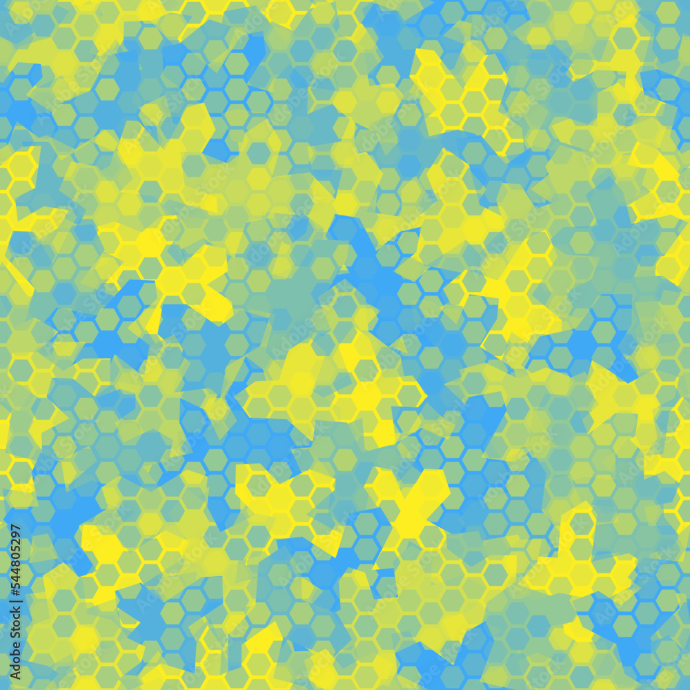 Camouflage seamless pattern with hexagonal endless geometric camo Camouflage seamless pattern with hexagonal endless geometric camo