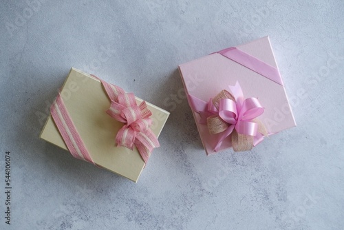 gift box with pink ribbon