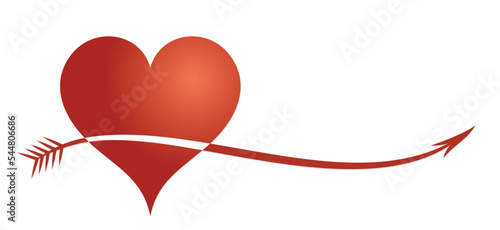 Symbol of the stylized red heart with arrow.