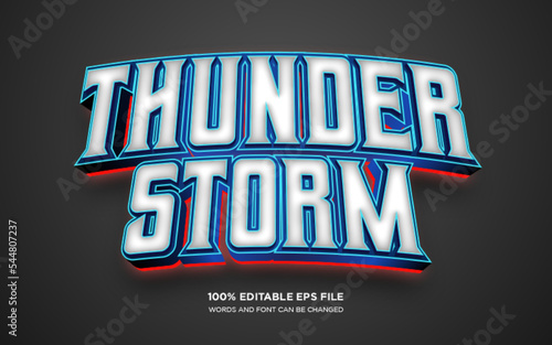 Thunder storm 3D editable text style effect	
