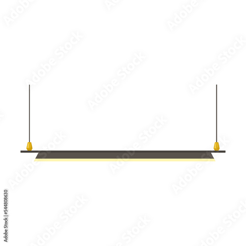 bar long Pendant lamp, light fixtures and cartoon illustration. Chandelier in modern style, ceiling lamps with bulb