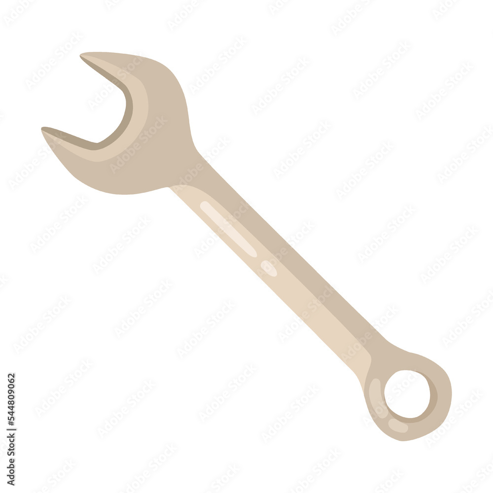 wrench, Construction instrument, cartoon illustration. Building tools or service. Trowel, hummer, screwdriver, rule isolated on white background wrench, Construction instrument, cartoon illustration. Building tools or service. Trowel, hummer, screwdriver, rule isolated on white background