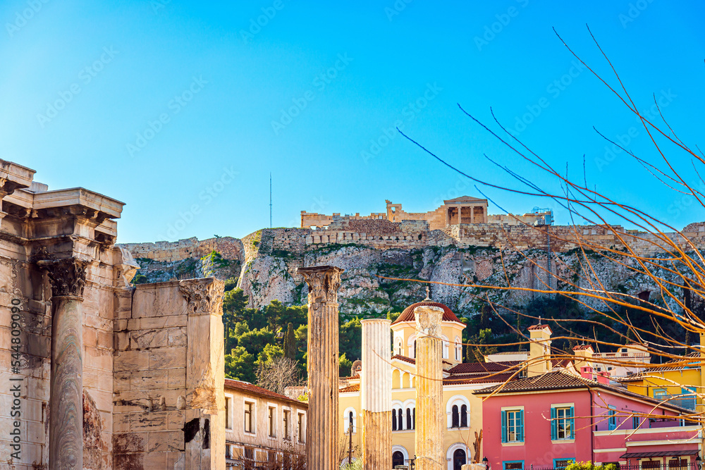  Street view of downtown Athens, Greece