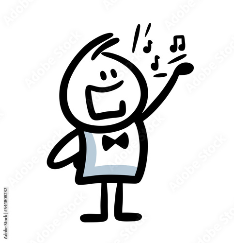 Creative figure of artist singing on the stage.