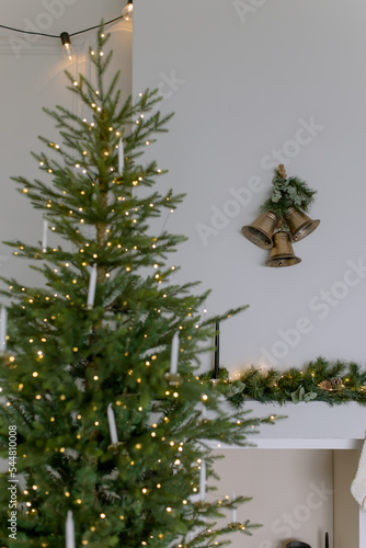 Christmas tree in a Scandinavian style room.