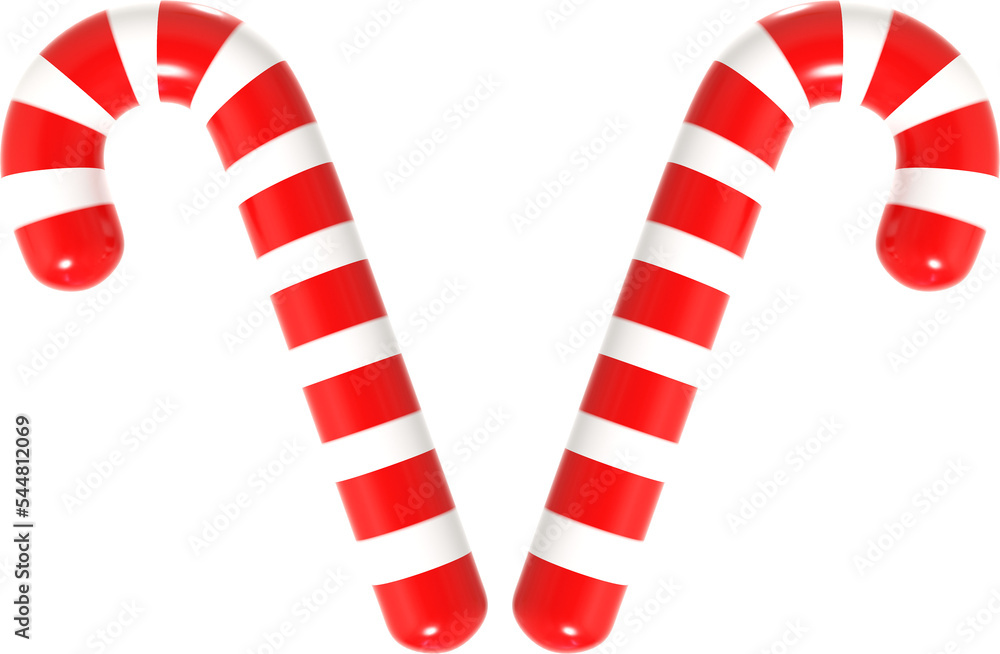 Fototapeta premium 3d render christmas candy cane