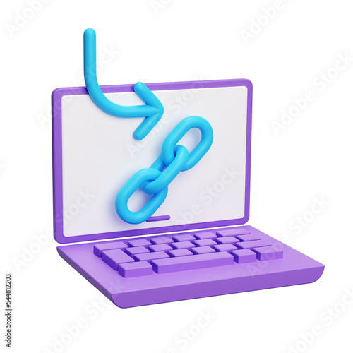 laptop link 3d render