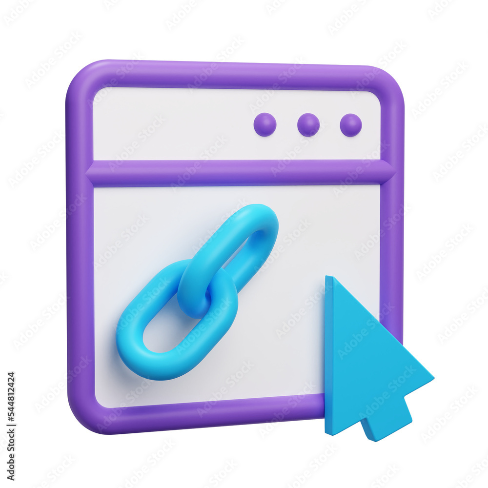 link cursor 3d render link cursor 3d render