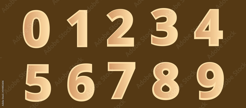Bronze Metallic Numerals, Numbers font