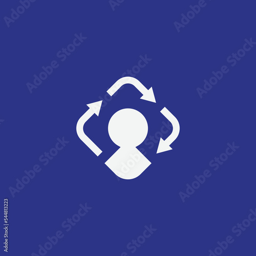 human cycle logo. people sentries logo. people circle the arrow logo
