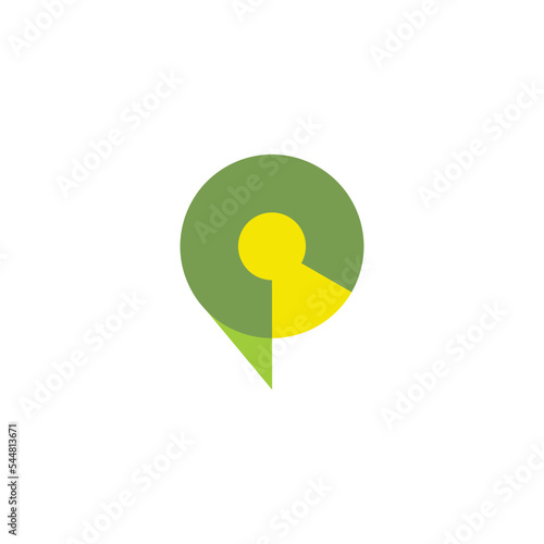 letter P keyhole logo. security letter P logo