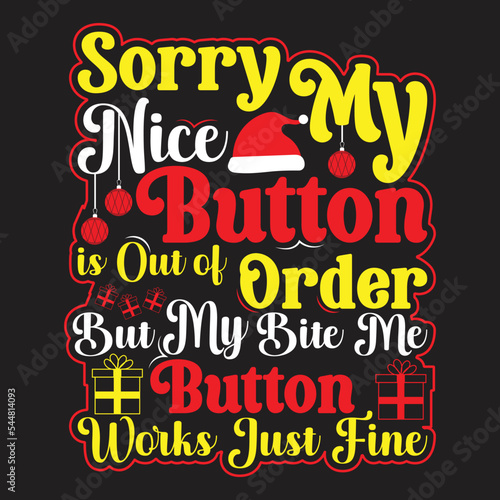 Fotografie Christmas typography lettering hand-drawn t-shirt design