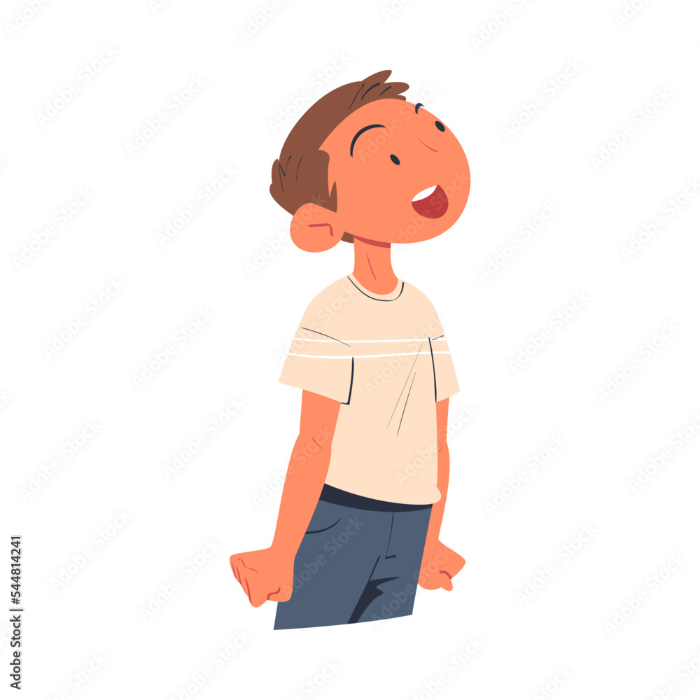 Happy Man Character Looking Into the Distance with Curious Face Vector Illustration Happy Man Character Looking Into the Distance with Curious Face Vector Illustration
