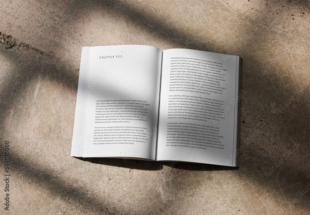 Open A4 Magazine Mockup on a Real Space Stock Template | Adobe Stock