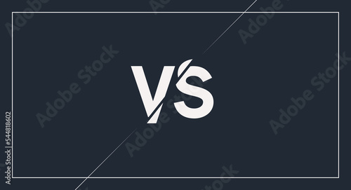 Vs or versus poster concept in simple design style. Battle background illustration.