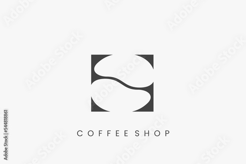 Illustration vector graphic of negative space coffee bean