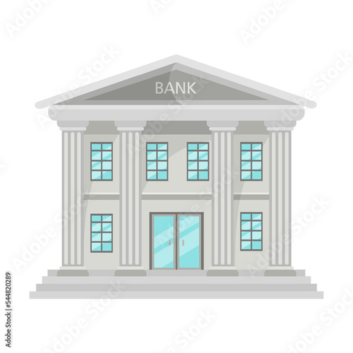 city bank building. City, town hall cartoon vector illustration. Exterior of museum, hospital, police station, post office, government, bank, school, theatre, university