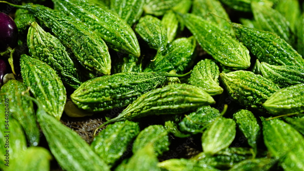 Green Karela,Close-Up of Organic Green Karela,Close-Up of Organic