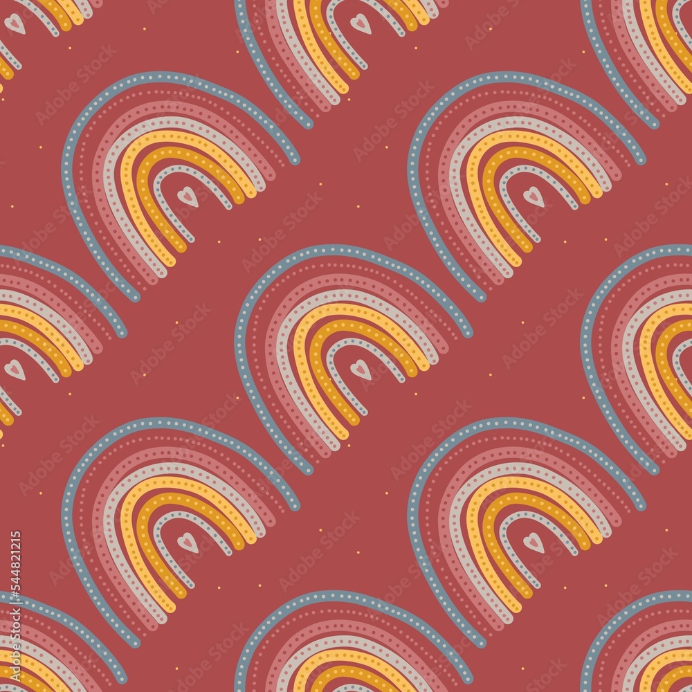 pink seamless pattern with rainbow for valentine's day pink seamless pattern with rainbow for valentine's day