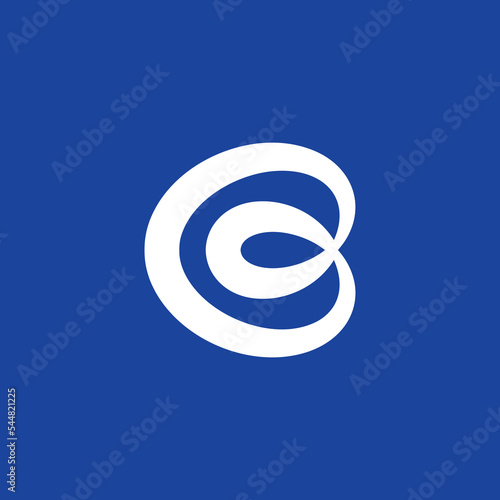 letter B loop logo. initial letter B spiral monogram