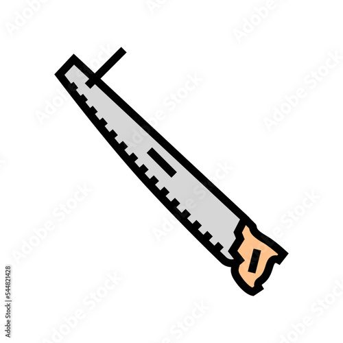 crosscut hand saw color icon vector. crosscut hand saw sign. isolated symbol illustration
