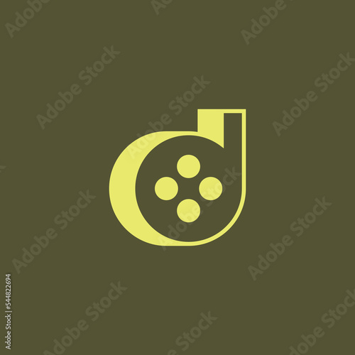 letter D roll film logo
