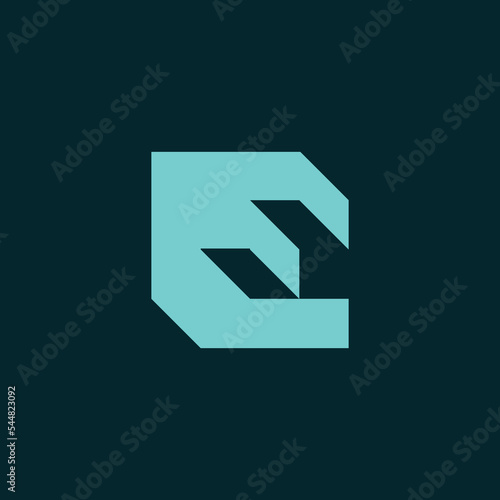 simple and sophisticated letter E stair logo.
