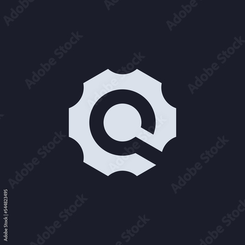 modern and simple letter Q gear engineering logo