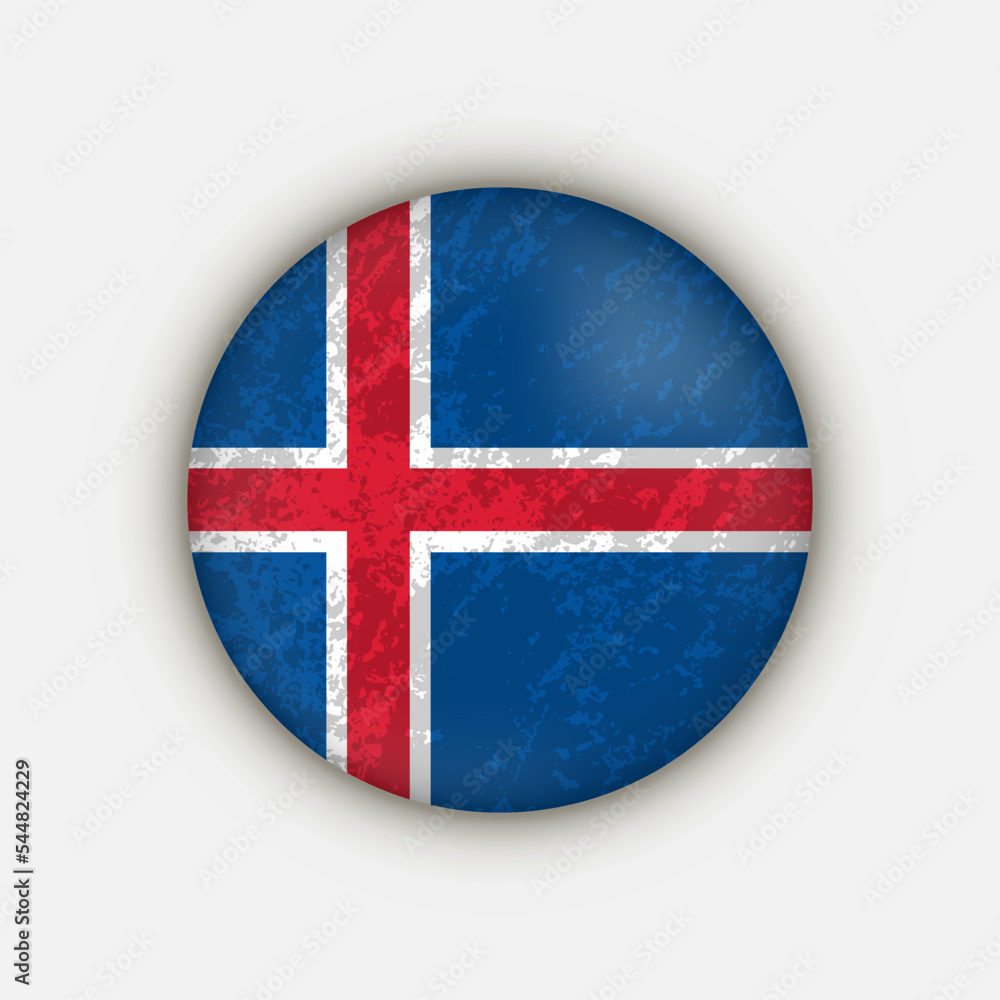 Obraz premium Country Iceland. Iceland flag. Vector illustration.