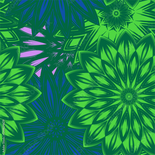 Flowers. Seamless floral background. Tracery handmade nature ethnic fabric backdrop pattern. Textile design texture. Decorative color art. Vector