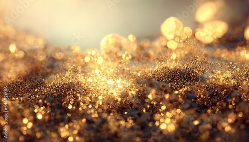 Sparkly shiny golden particles, Christmas background