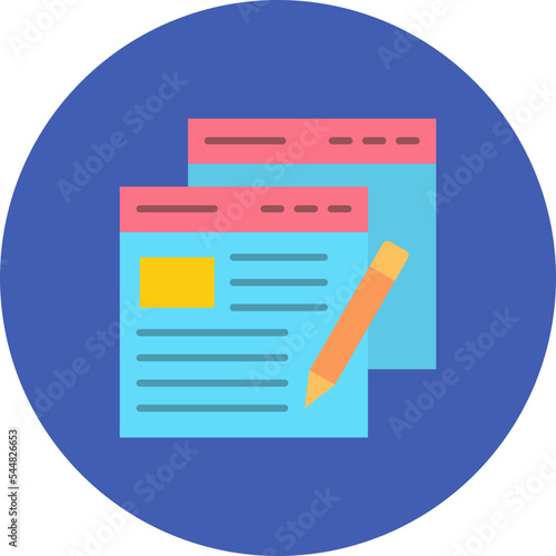 Content Multicolor Circle Flat Icon