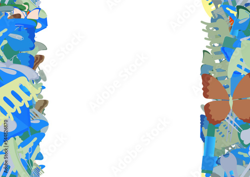 Background pattern abstract seamless design texture. Vertical stripes. Border frame, transparent background. Theme is about clip, summer, maquillage, nail polish, barrette, delicate, spring