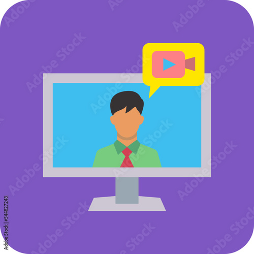 Live Stream Multicolor Round Corner Flat Icon