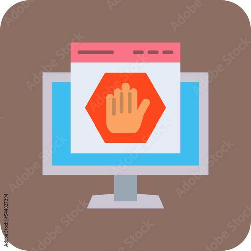 Ad Blocker Multicolor Round Corner Flat Icon