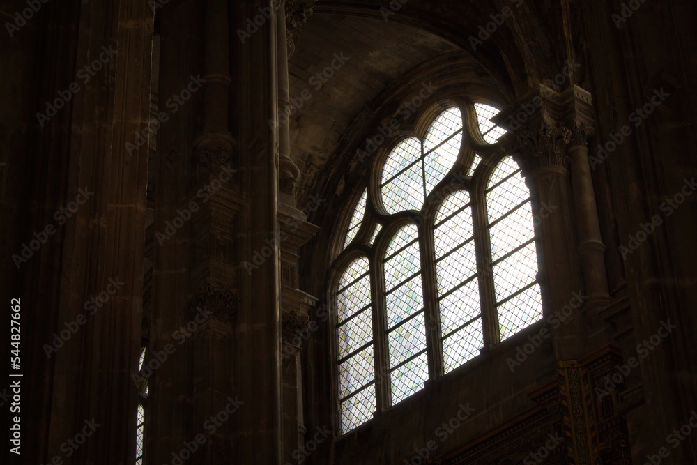 interior of the cathedral in paris