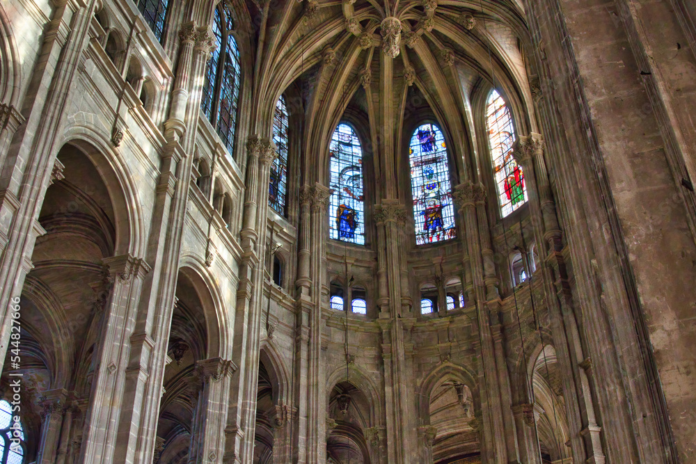 interior of the cathedral in paris