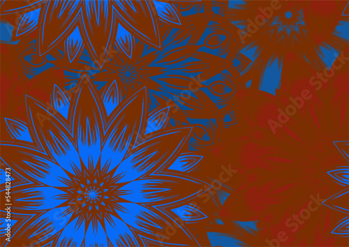 Flowers. Seamless floral background. Tracery handmade nature ethnic fabric backdrop pattern. Textile design texture. Decorative color art. Vector