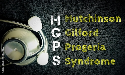 Hutchinson-Gilford progeria syndrome (HGPS) medical conceptual image photo