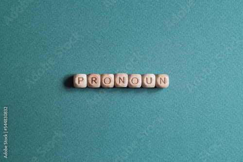 Pronoun - word concept on cubes