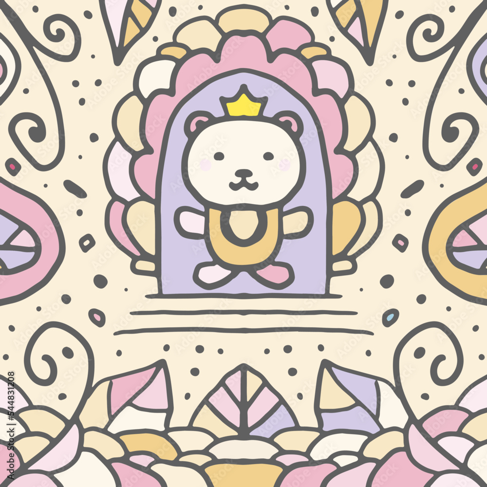 cartoon bear doodle vector background cartoon bear doodle vector background