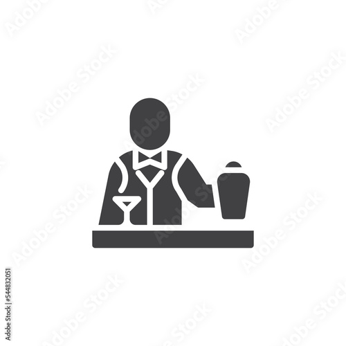 Bartender, barkeeper vector icon