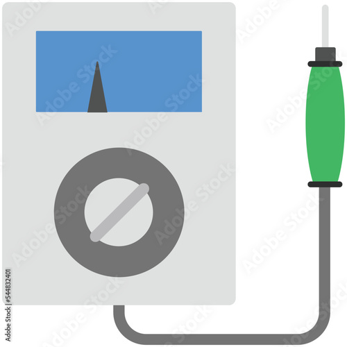 Voltage Meter Flat Illustration