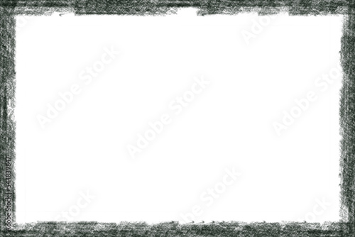 Fototapeta Black grunge texture border frame over transparent