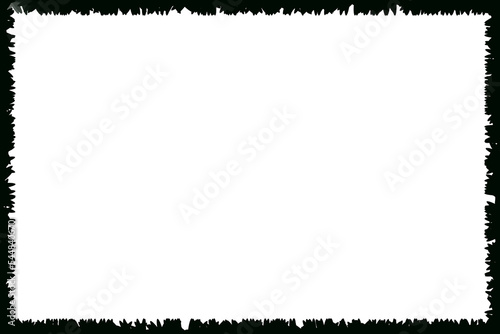Black grunge texture border frame over transparent